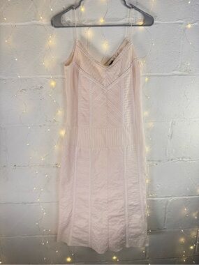 Kenneth Cole New York Ivory Cotton Textured Midi Dress Women’s US 2 UK 6